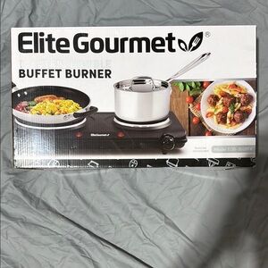 NIB! Electric Double Buffet Burner - Black
